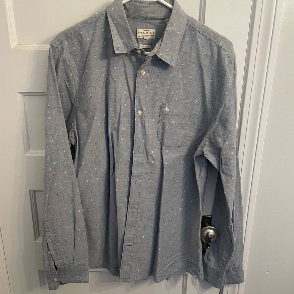 Jack Wills Men's Gray Button Down Shirt